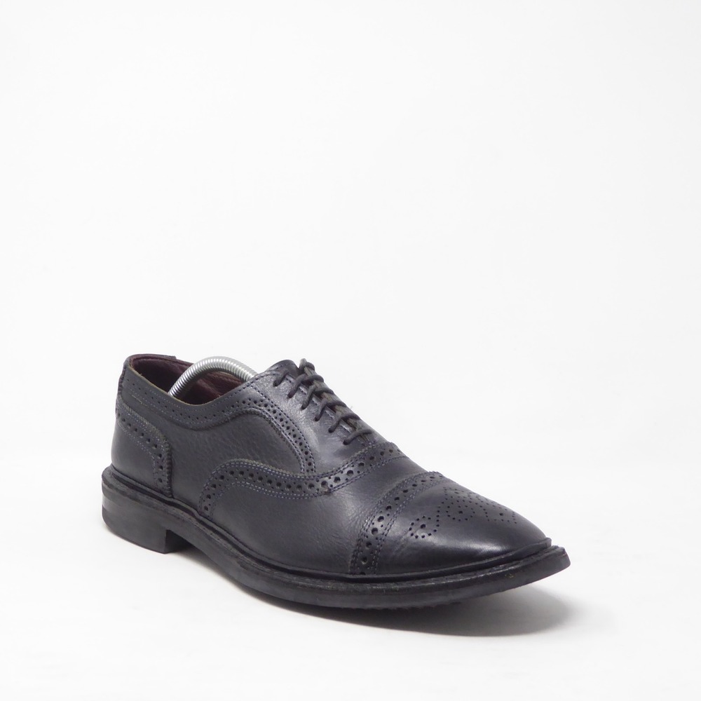 Allen Edmonds Mens Strandmok Oxford Shoes Black Leather Wingtip 10D